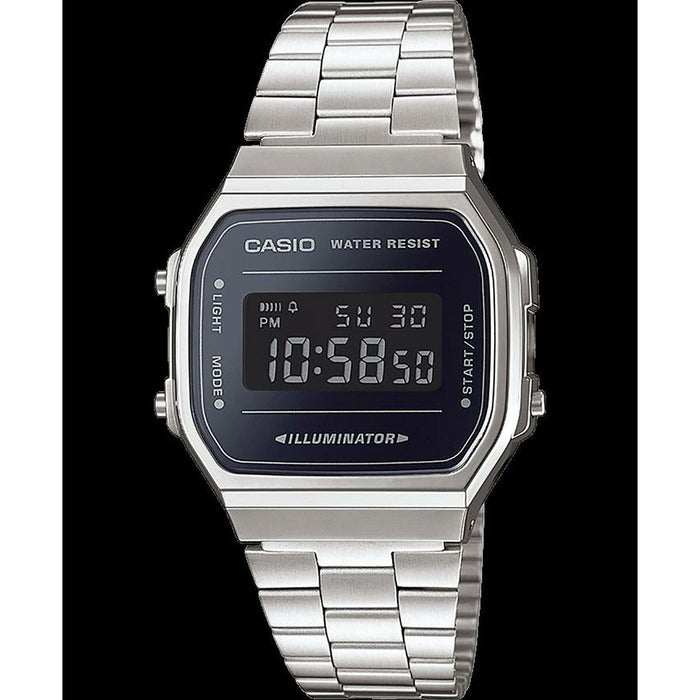 Miesten rannekellot Casio A168WEM-1EF Musta Hopeinen