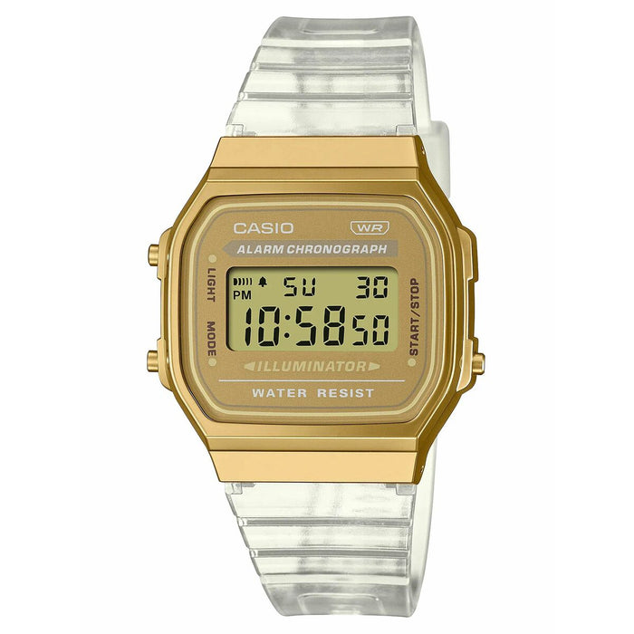 Unisex kellot Casio VINTAGE COLLECTION - TRANSPARENT BAND - GOLD